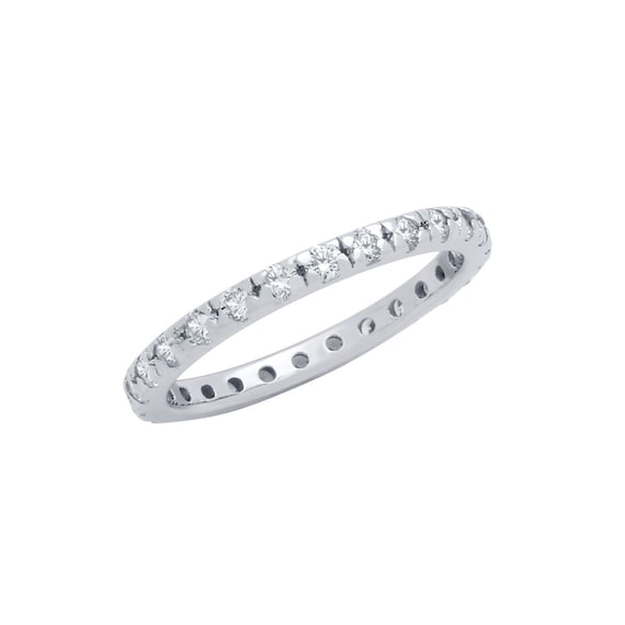 Sterling Silver Swarovski Crystal Eternity Band Ring
