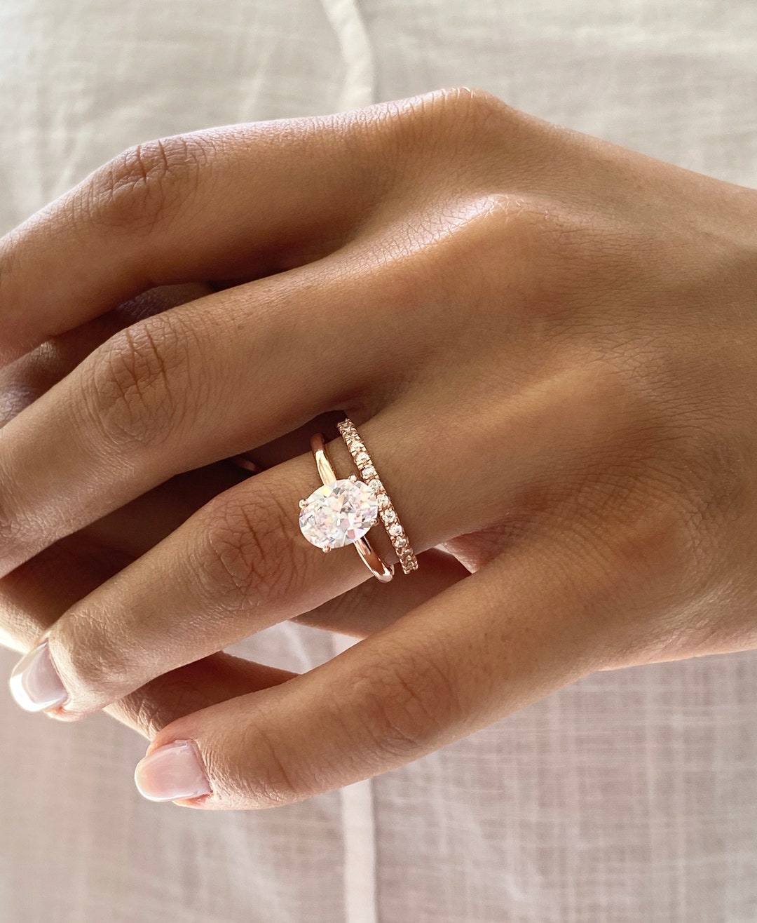 Diamond Celtic Interlocking Wedding Ring Set | Walker Metalsmiths