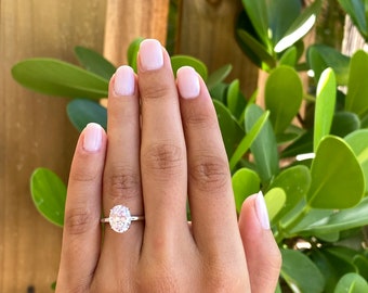 Bague Femme Argent 925 Serti Zirconium Ovale 8x10 Mm – Solitaire à 4 Griffes – Bague De Fiançailles, Promesse Ou Alliance