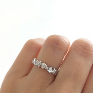 Art Deco Wedding Band Ring. Wedding Ring. 3MM Wedding Band. Vintage Ring. Sterling Silver Antique Style Wedding Band. Luxe Wedding Ring.