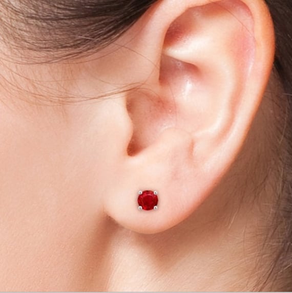 Red ruby stone drop earrings by Dugri Style | The Secret Label