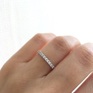 Diamond Simulant 2mm Sterling Silver Wedding Band Ring. Full Eternity Band Ring. Stackable Ring. Silver Eternity Band Packed In A Luxury Box
