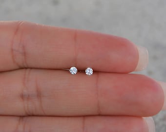 High Quality Cz Stud Earrings. Tiny Stud Earrings. Sterling