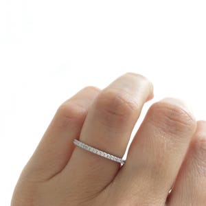 Silver Wedding Band Ring. Eternity Band Ring. Sterling Silver Stacking Ring. Stackable Ring. Silver Eternity Band Packed In A Luxury Box. image 2