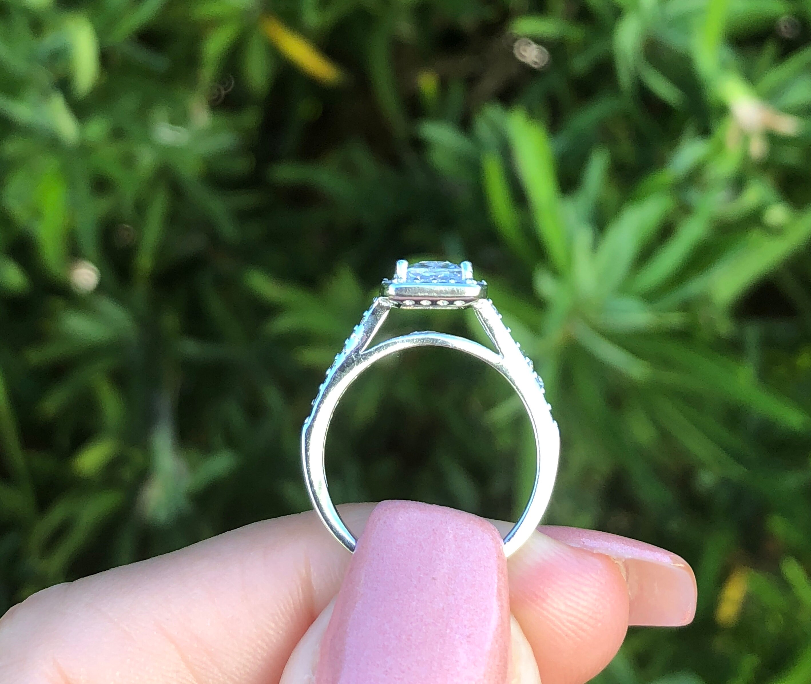 Beautiful Radiant Cut Engagement Ring. Halo Wedding Ring. High Etsy