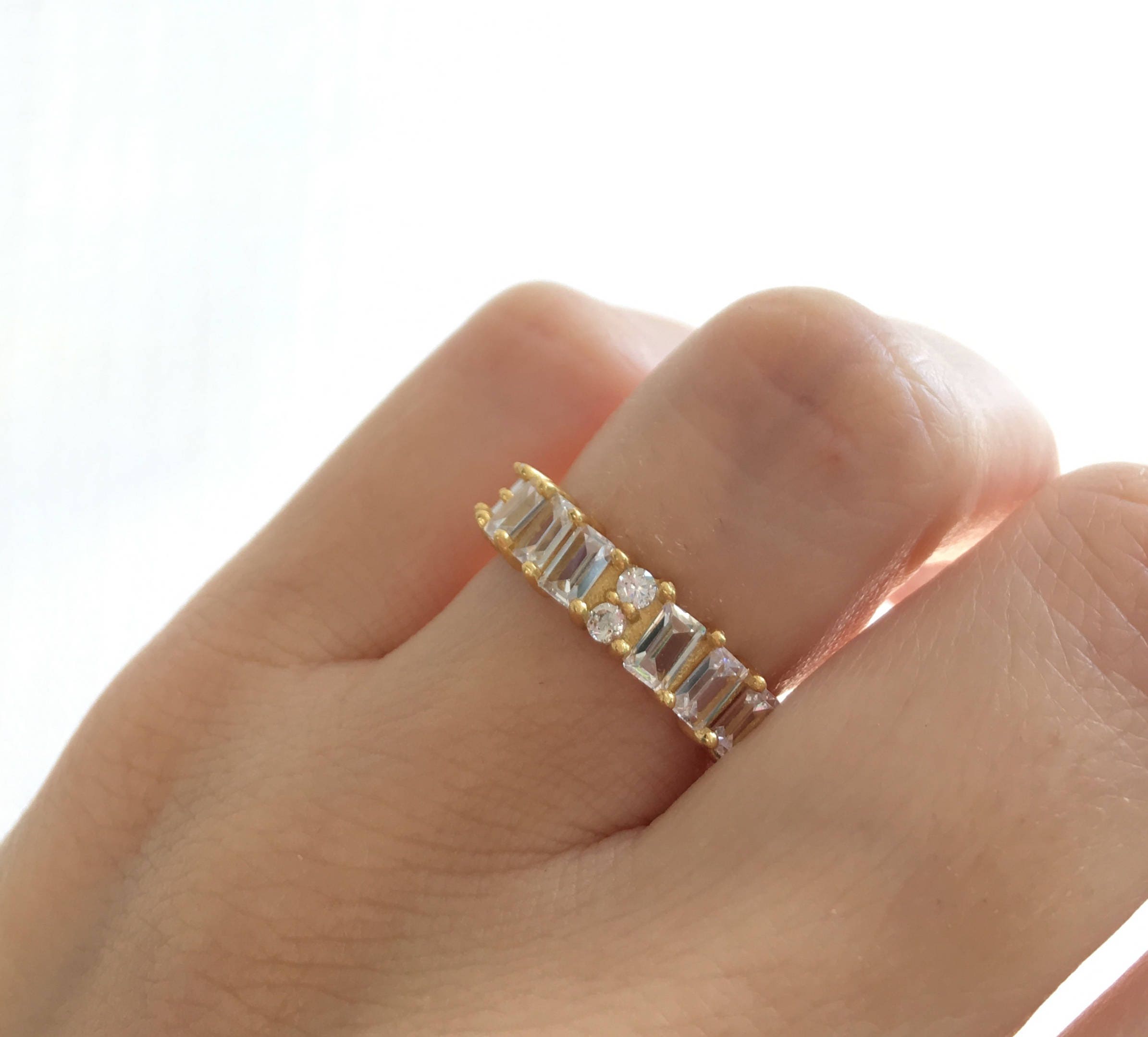Cz emerald cut eternity hotsell band