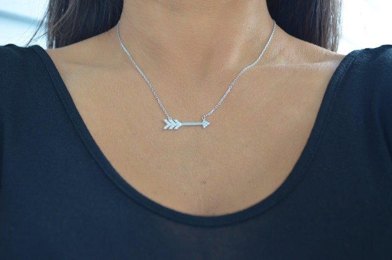 Arrow necklace. Sterling silver arrow necklace. Silver necklace. Cupid's necklace. Rose gold arrow necklace. Gold arrow necklace. Necklace image 4