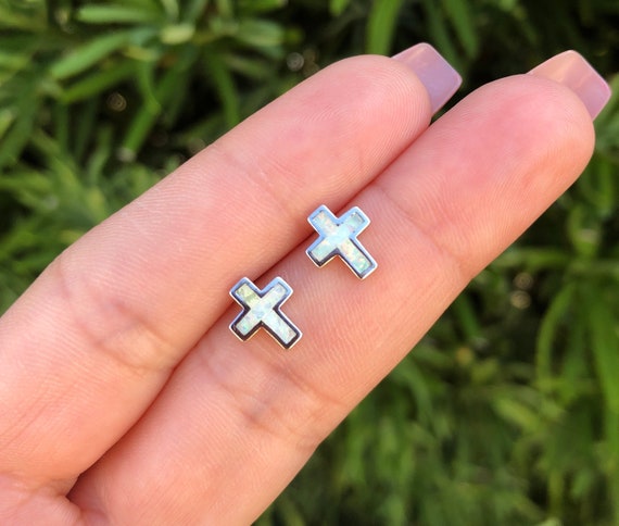 Sterling silver cross studs Sterling silver cross studs