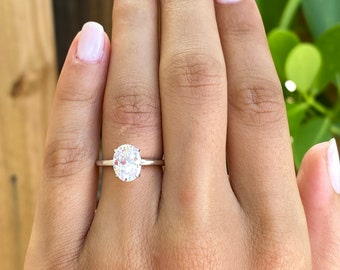 3 Carats Oval Engagement Ring. Silver Wedding Ring. Classic Oval Solitaire Ring. Diamond Simulant. Promise Ring. Anniversary Ring.