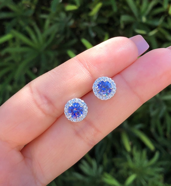 Tanzanite ear studs shop