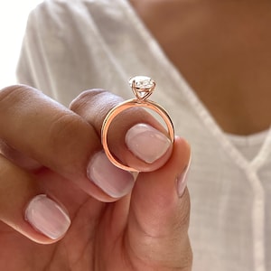 2 Carats Rose Gold Oval Ring. Wedding Ring Set. Rose Gold Ring Set. Oval Engagement Ring. Full Eternity Band. Wedding Bands. Wedding Rings. image 3