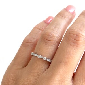 Eternity Ring. Sterling Silver Eternity Band. High Quality Cz Stackable Ring. Art Deco Band. Vintage Ring. Wedding Band. Silver Ring.
