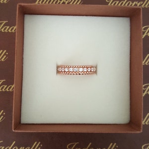 High quality sterling silver ring set. Set of three band rings. Sterling silver rose gold plated three band ring. Silver gold plated rings.