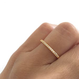 Gold Half Eternity Band. Thin Eternity Band. High Quality Half Eternity Ring. Gold Wedding Band. Sterling Silver Gold Plated Eternity Band.