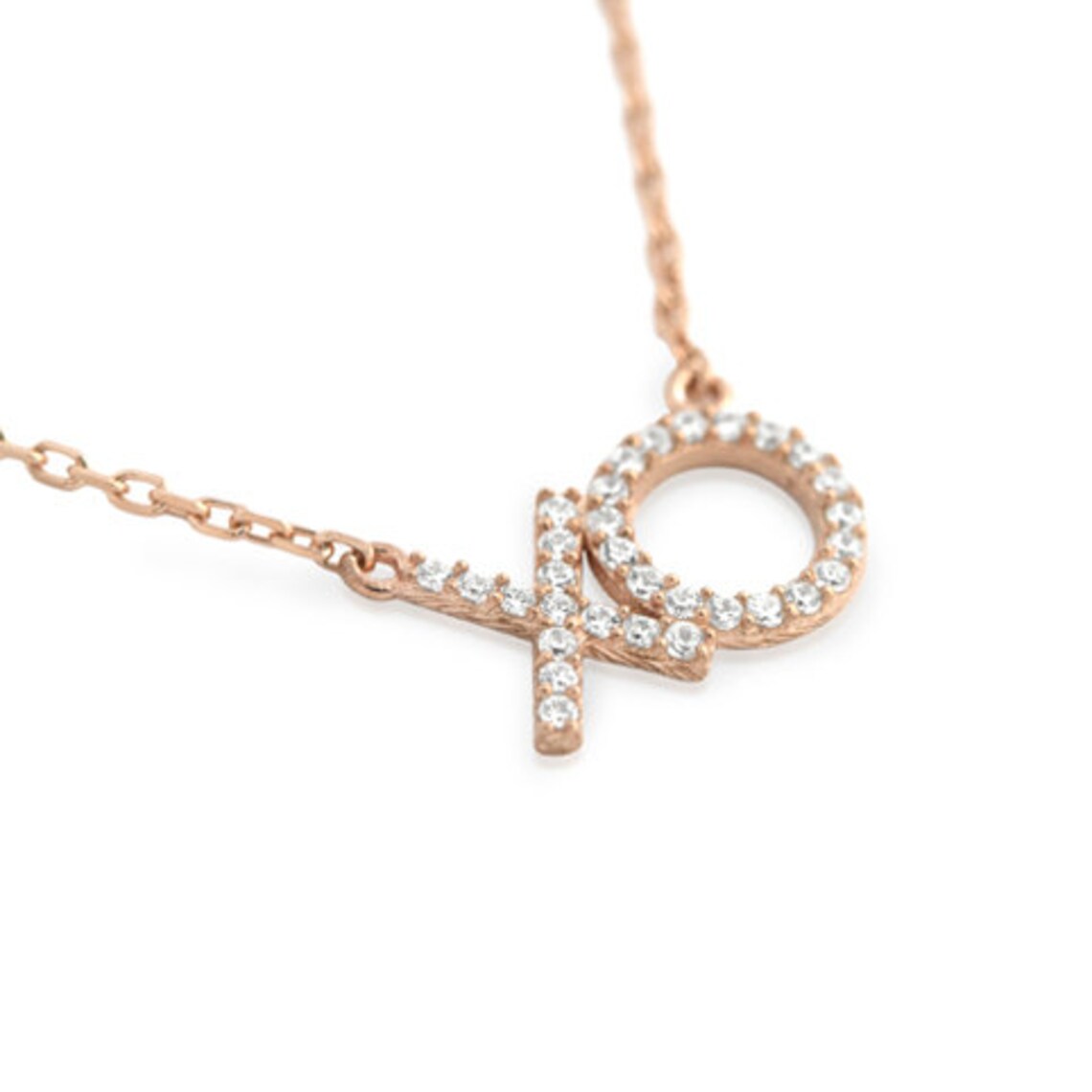 Xoxo necklace. xoxo sterling silver cz necklace. xoxo gold cz Etsy