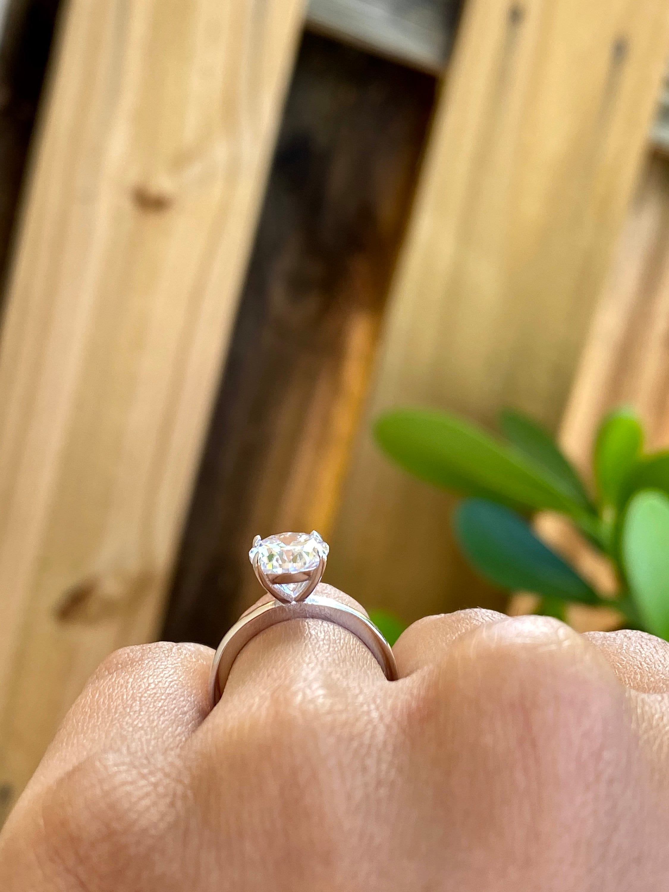 1 Peza Anllo De Compromso Ovalado Con Brllo, Anllo De Boda Pa