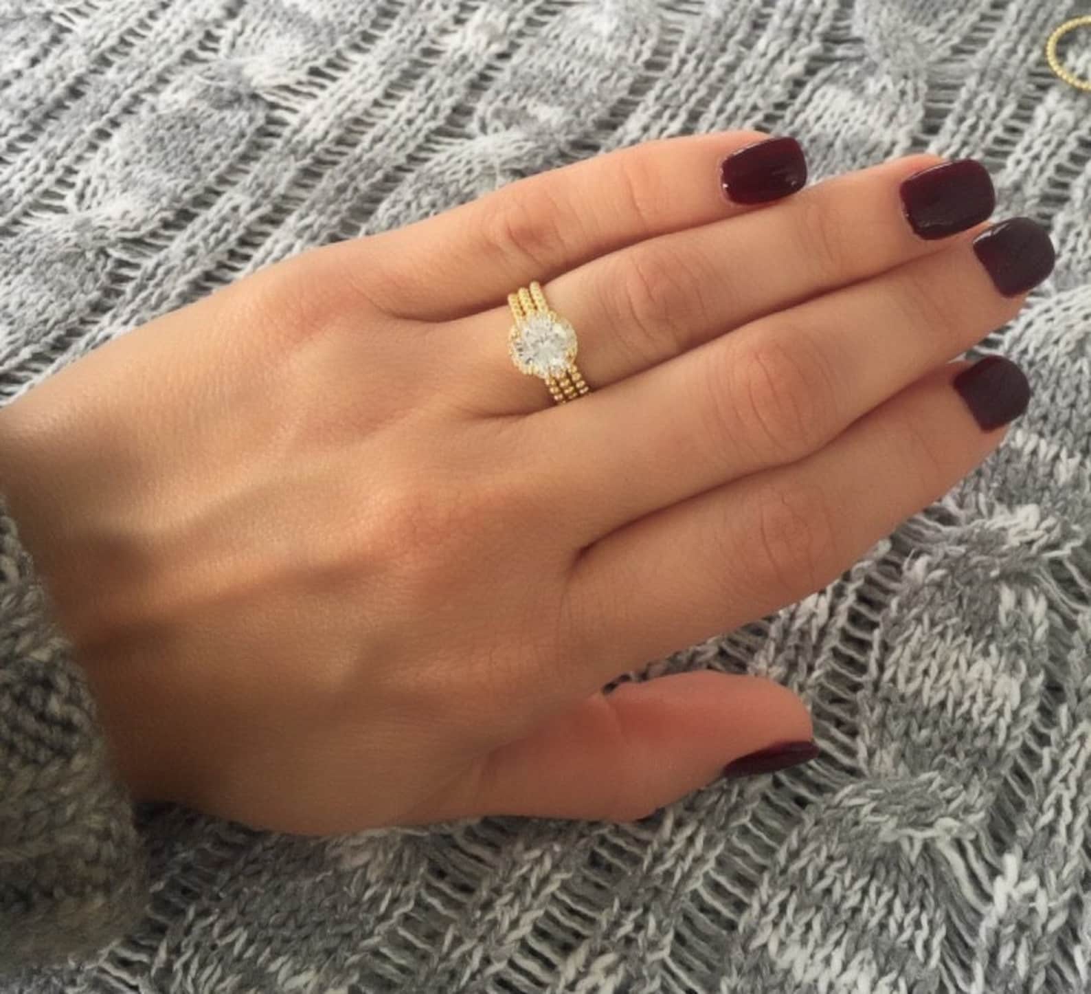 High Quality Engagement Ring. Sterling Silver Gold Plated Etsy UK