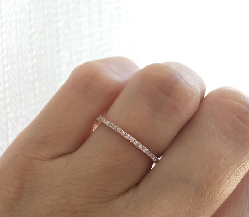 Rose Gold Wedding Band Ring. Eternity Band Ring. Rose Gold Stacking Ring. Stackable Ring. Rose Gold Eternity Band Packed In A Luxury Box. image 2