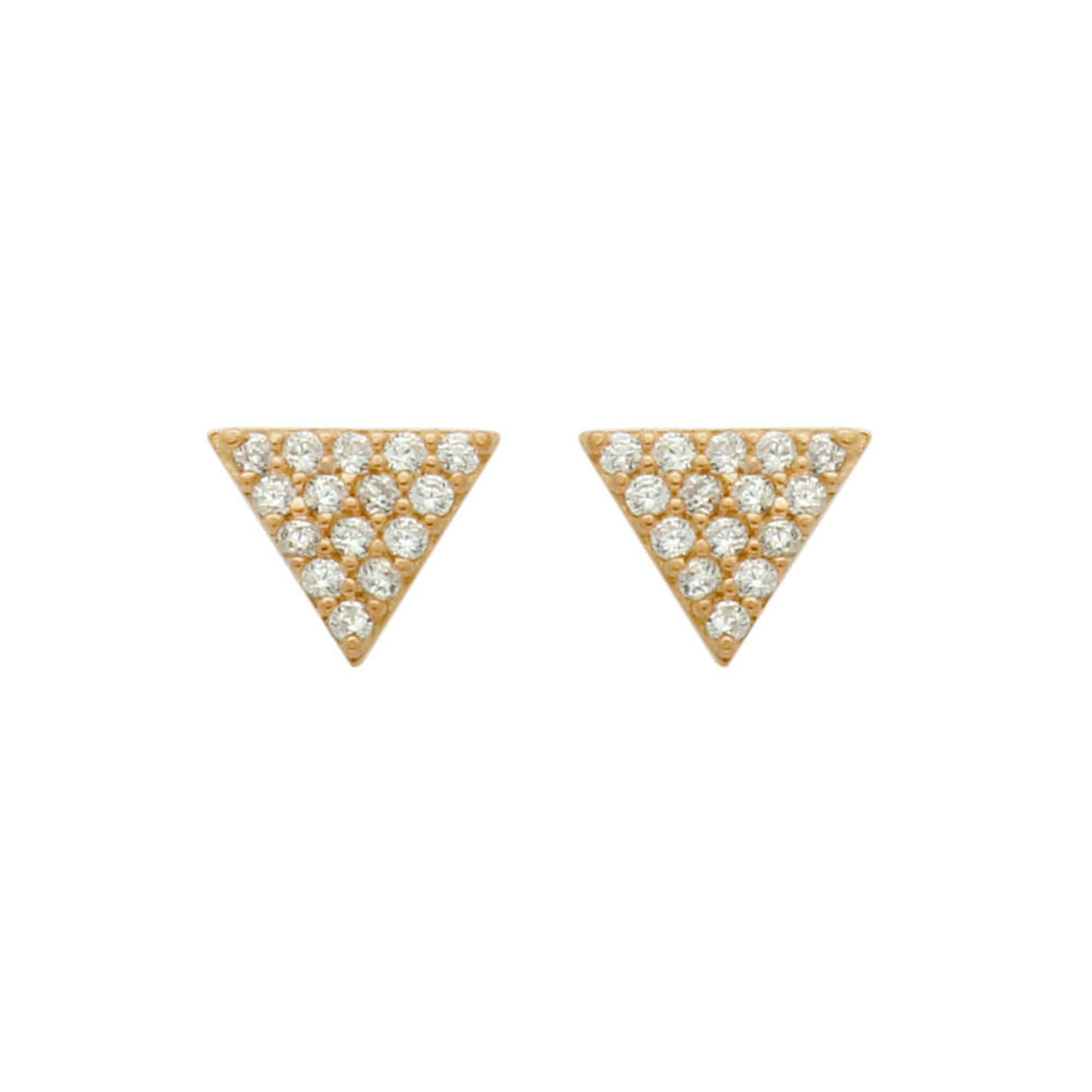 Triangle Stud Earrings. Pave Triangle Stud Earrings. CZ Etsy
