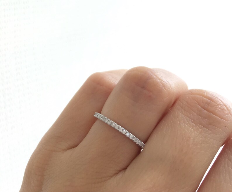 Silver Wedding Band Ring. Eternity Band Ring. Sterling Silver Stacking Ring. Stackable Ring. Silver Eternity Band Packed In A Luxury Box. image 7