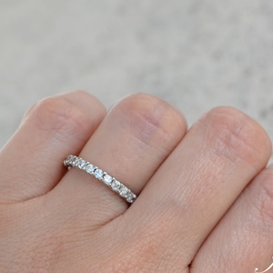Sterling Silver 2mm High Quality Diamond Simulant Full Eternity Ring. Eternity Band Ring. 2mm Wedding Band. Stackable Rings. Promise Ring.