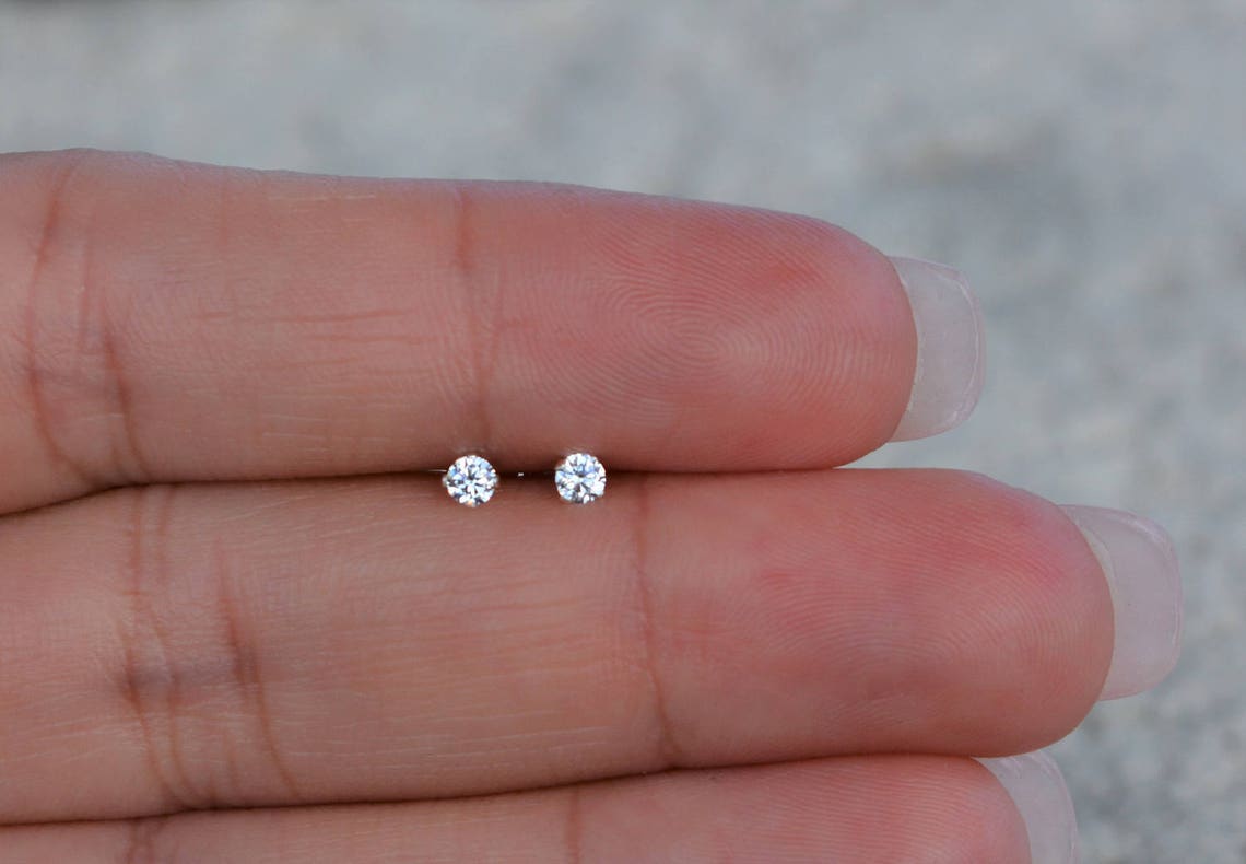High Quality Cz Stud Earrings. Tiny Stud Earrings. Sterling Etsy