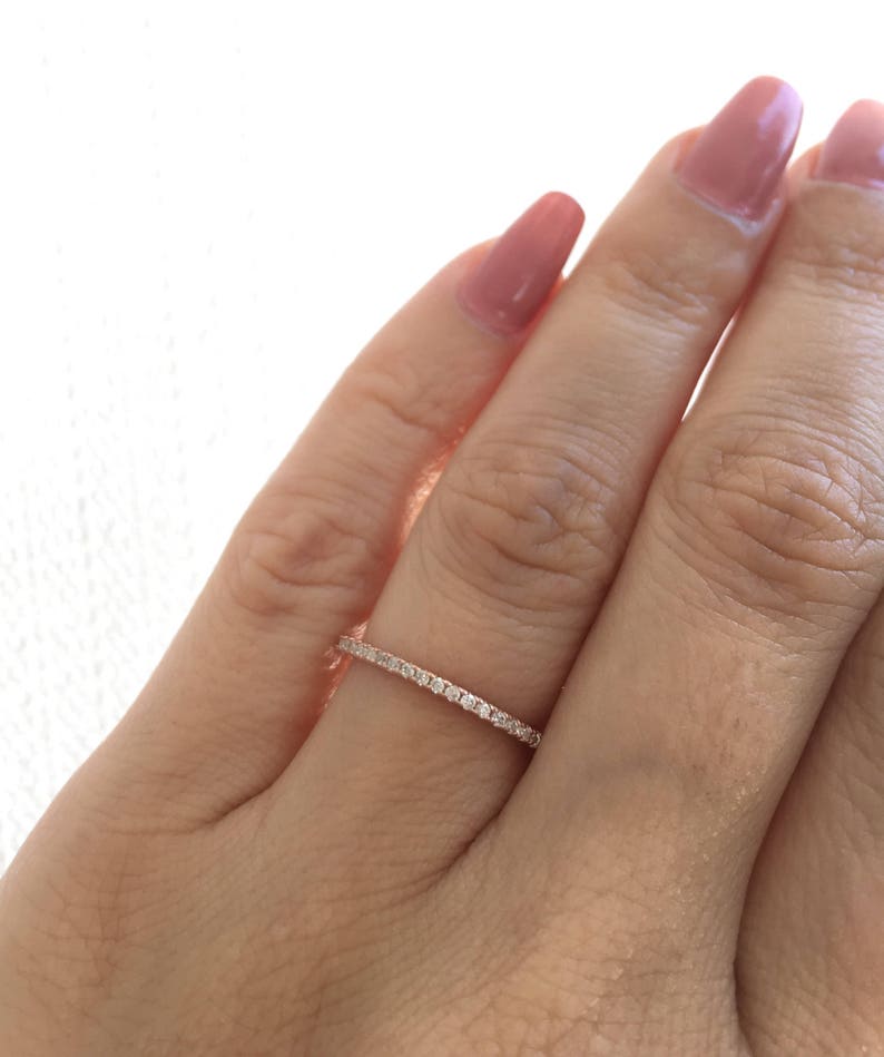 Rose Gold Wedding Band Ring. Eternity Band Ring. Rose Gold Stacking Ring. Stackable Ring. Rose Gold Eternity Band Packed In A Luxury Box. image 3