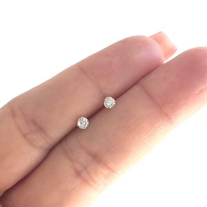 10K Gold Stud Earrings. Dainty Stud Earrings. 3mm Studs. Round Stud Earrings. High Quality Cz Stud Earrings. Delicate Earrings.