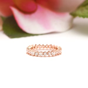 Rose Gold Wedding Band. Wedding Ring. Eternity Band Ring. 3MM Fine Cz Eternity Ring. Rose Gold Stacking Rings. Rose Gold Eternity Band Ring.
