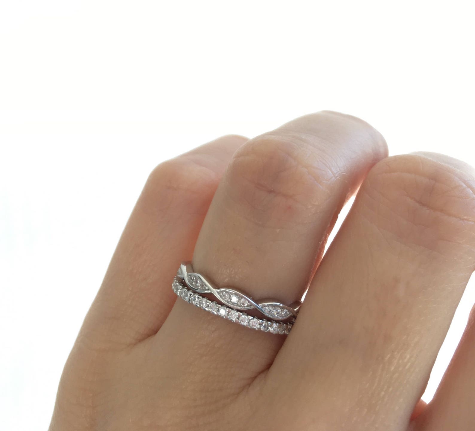Art Deco Wedding Band. Eternity Band Ring. Wedding Ring Set. Etsy