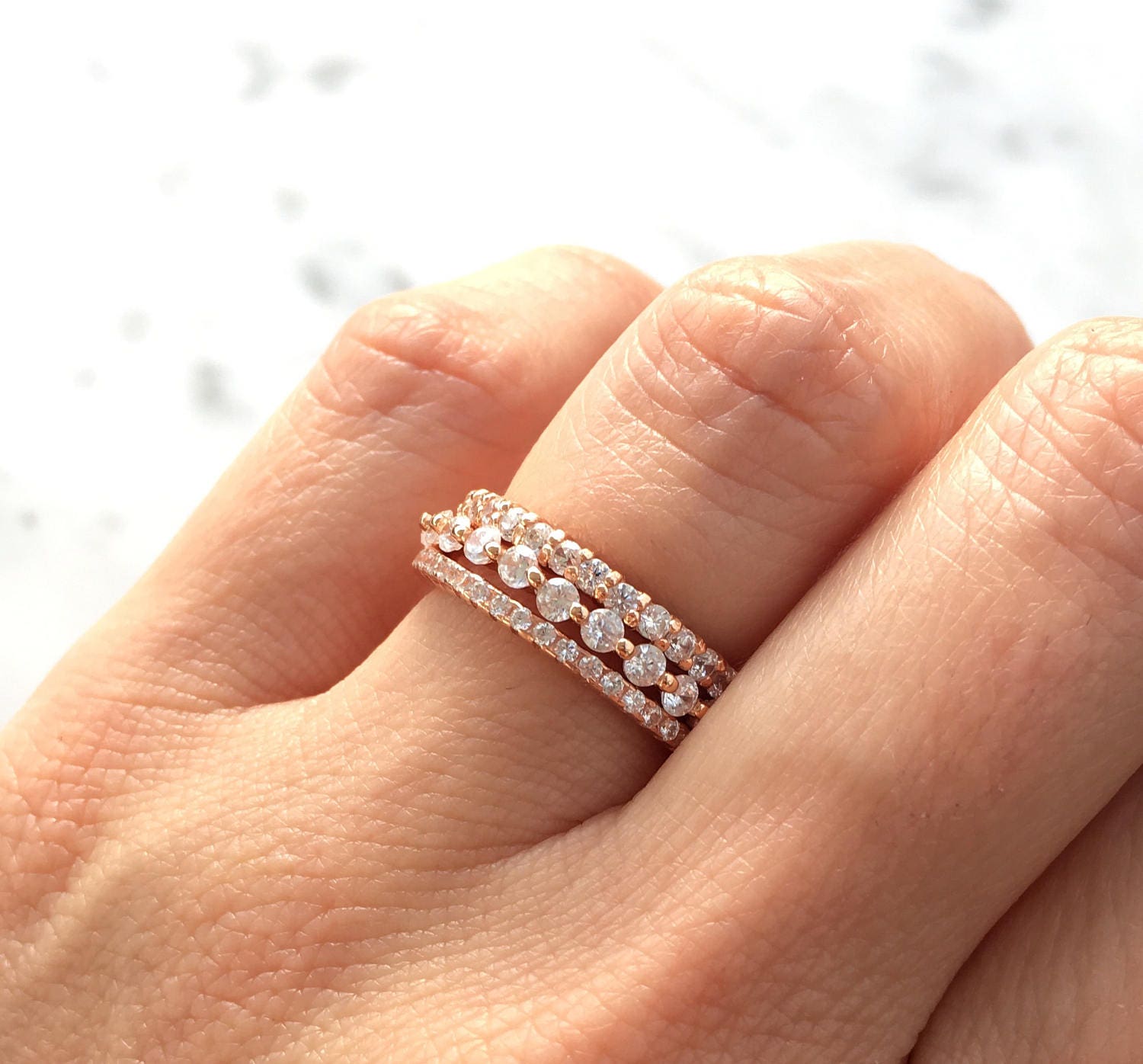 Full Eternity Band Ring Silver Stacking Band Stackable Ring Sterling Silver Rhodium Plated Stacking Ring Eternity Ring Eternity Band.