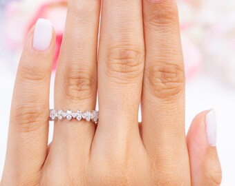 ☆OhMyGirl☆【Roaju】☆Dandelion cubic point open rin.g☆ 2.49 Ctw Diamond Simulant Flower Ring. Full Eternity Ring