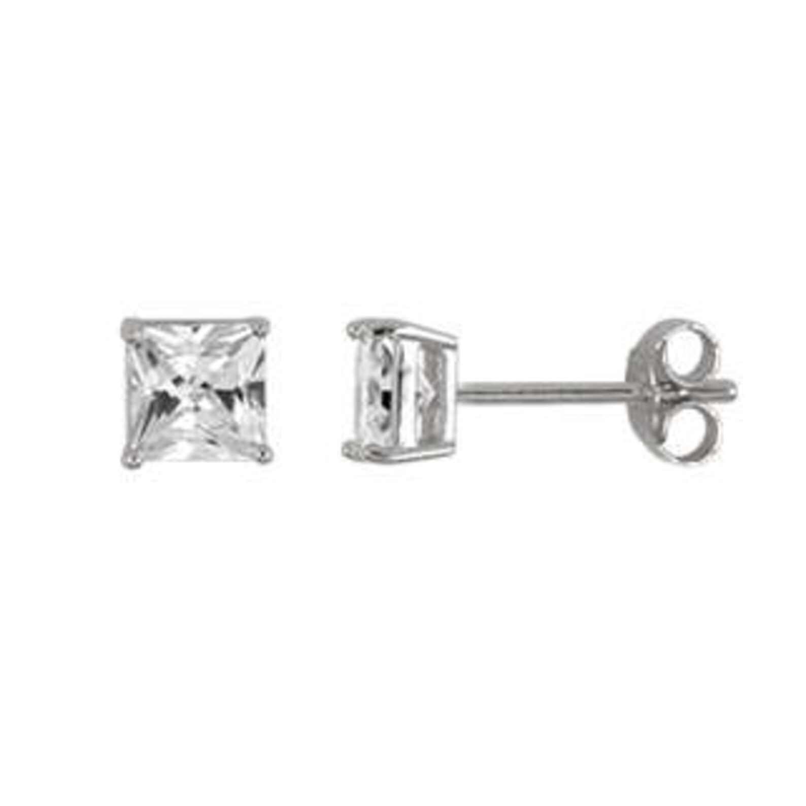 High Quality Cz Stud Earrings. Sterling Silver Square Basket Etsy
