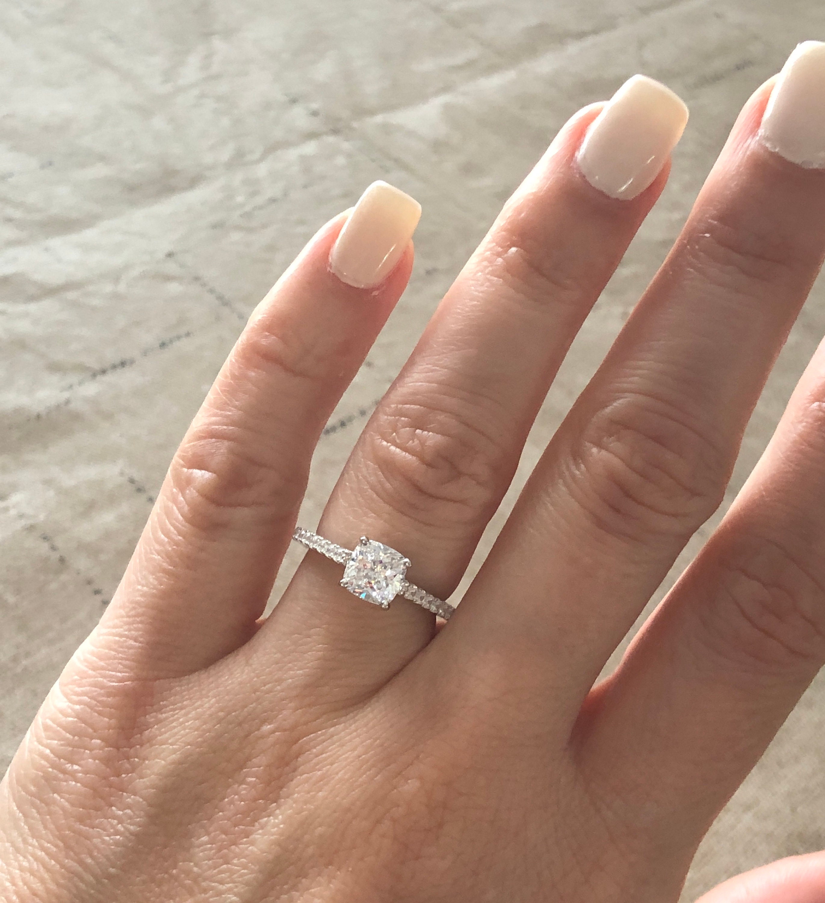 1 Carat Cushion Cut Engagement Ring. Beautiful High Quality Cz - Etsy