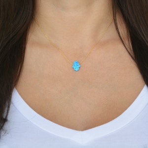 Blue Hamsa Necklace 