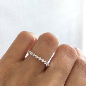 Rhodium Plated 4mm Baguette CZ Eternity Band