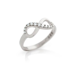Infinity Ring. Cz Infinity Silver Ring. Cz Stackable Infinity Gold Ring ...
