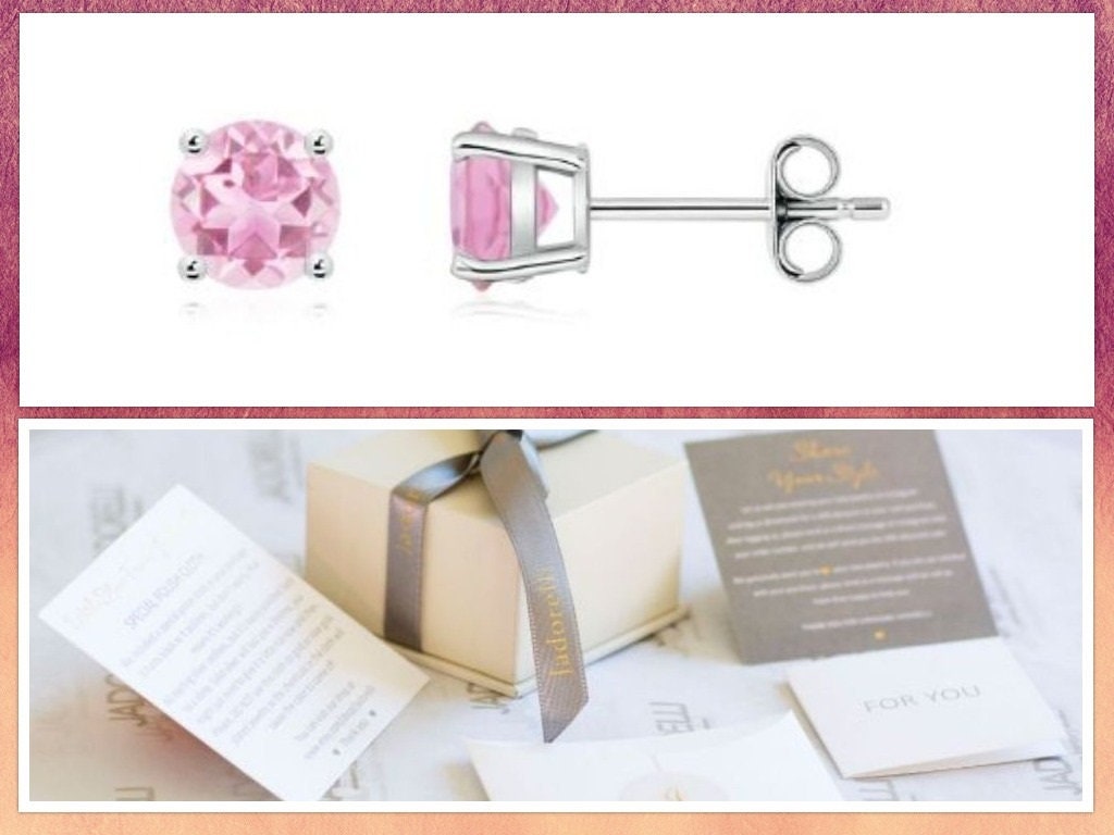 14MM PINK STUD EARRINGS - CLIP ON main image 0