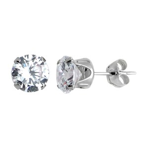 CZ Stud Earrings in Crown Setting