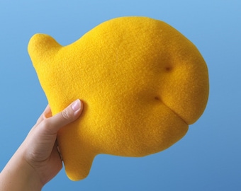 Kawaii Cheese Gold fish Cracker Plush, Cute Chedder Snack Pillow, Play Food Toy, Handmade