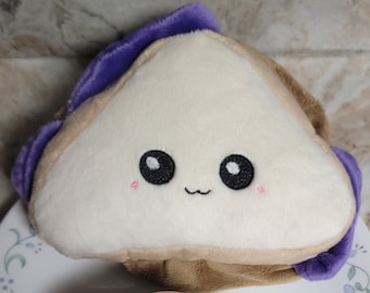 Kawaii PB&J Sandwich Plush, Cute Food Pillow, Play Food Toy, Handmade