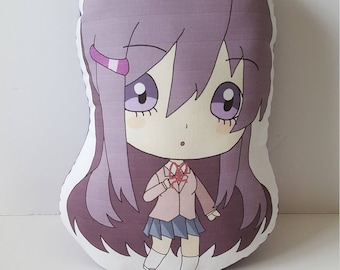 Doki Doki Literature Club Yuri Pillow, Anime Girl Plush, Indie Video Game, Handmade