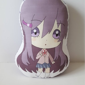Doki Doki Literature Club Yuri Pillow, Anime Girl Plush, Indie Video Game, Handmade