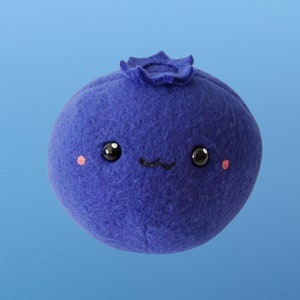 Kawaii Blueberry Plush Cute Food Pillow Play Fruit Food Toy Handmade