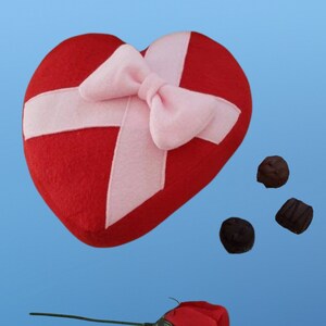 Kawaii Candy Chocolate Box Plush, Cute Sweet Treat Food Pillow, Play Food Toy, Handmade Valentine's Day