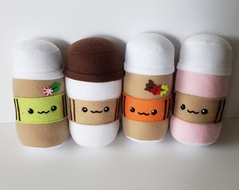 Kawaii Coffee Plush, Ready to ship, Cute Food Pillow, Play Food Toy, Handmade ggggg:
