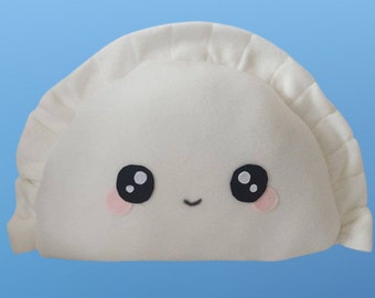Kawaii Dumpling Plush, Big 11"×16", Cute Food Pillow, Bao, Perogies, Play Food Toy, Handmade