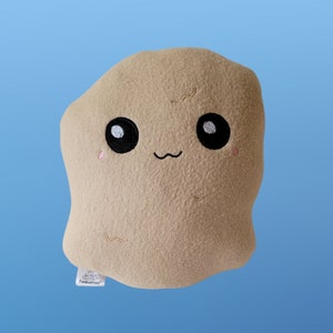 Kawaii Chicken Nugget Plush, Large Food Pillow, 11&quot;× 9&quot;, Play Food Toy, Handmade