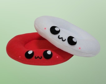 Kawaii Blood Cell Plush, Cute Organ Pillow, Red Blood, White Blood, Body Anatomy, Donate Blood, Handmade