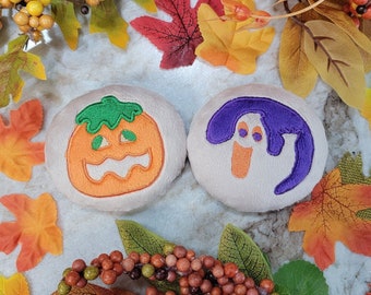 Kawaii Mini Halloween Zucker Cookie Plüsch, Süßes Essen Kissen, Hund / Katze Spielzeug, Geist, Kürbis, Spiel Essen Spielzeug, Break & Bake Cookies, Handgemacht